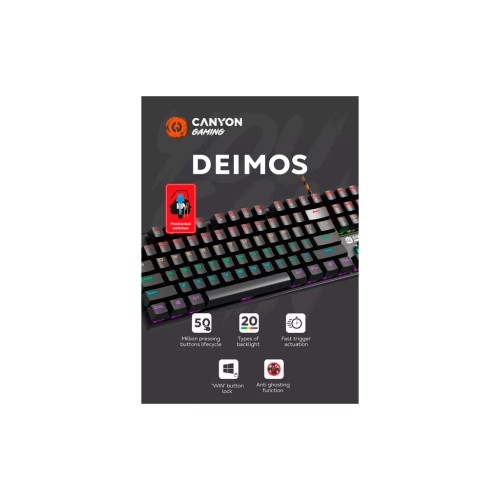 Клавіатура Canyon Deimos GK-4 Rainbow LED USB UA Black (CND-SKB4-US)