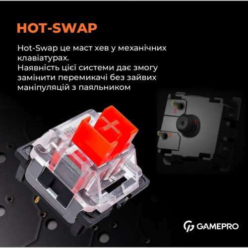 Клавіатура OfficePro MK130R Hot-Swap Red Swich RGB USB UA Black (MK130R)