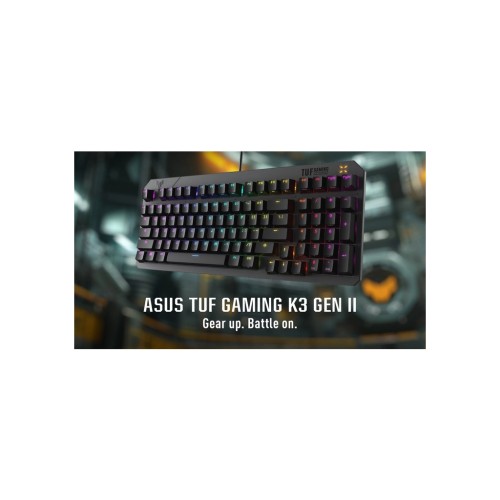 Клавіатура ASUS TUF Gaming K3 Gen II Opti-Mech RGB Red Switches USB UA Black (90MP0390-BKMA00)