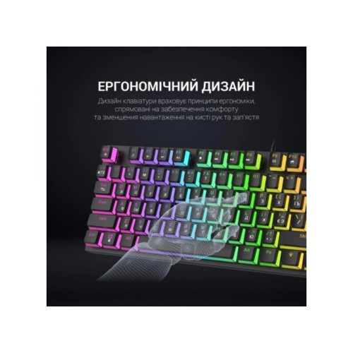 Клавіатура GamePro MK80B RGB Blue Switch USB Black (MK80B)