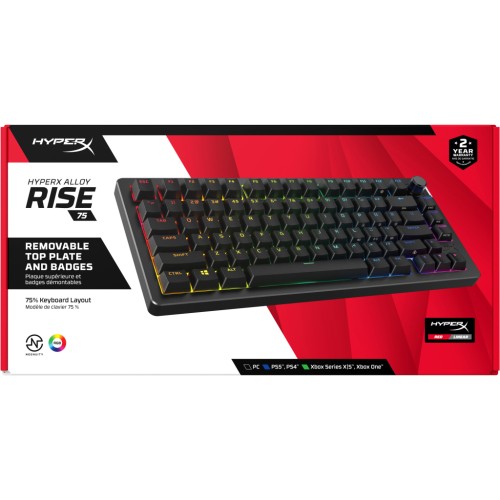 Клавіатура HyperX Alloy Rise 75 PBT HX Red USB UA Black (7G7A4AA)