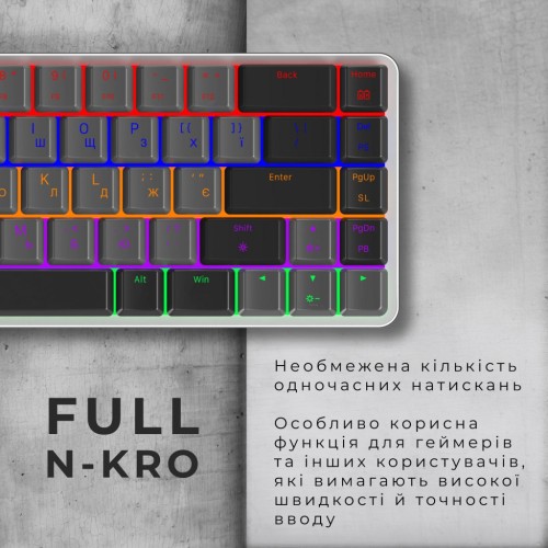 Клавіатура GamePro MK122R Red Swich Low Profile Wireless Dark Gray (MK122R)