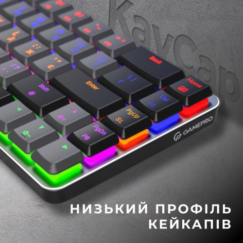 Клавіатура GamePro MK122R Red Swich Low Profile Wireless Dark Gray (MK122R)