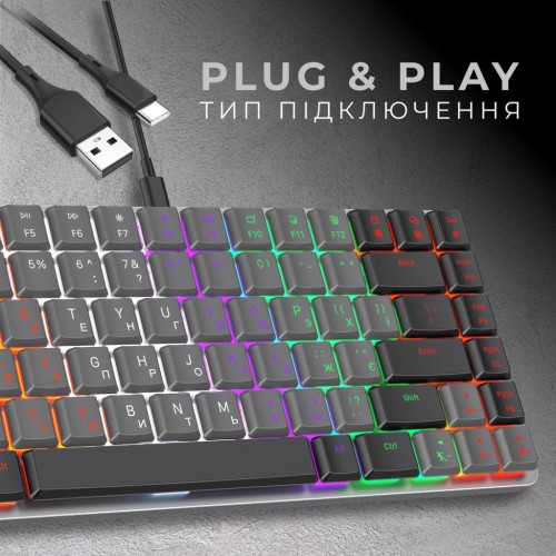 Клавіатура GamePro MK140R Red Swich Low Profile USB Dark Gray (MK140R)