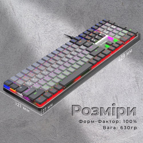 Клавіатура GamePro MK145R Red Swich Low Profile USB Dark Gray (MK145R)