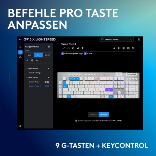 Клавіатура Logitech G915 X Lightspeed Switch-Tactile Wireless/Bluetooth/USB UA White (920-012690)