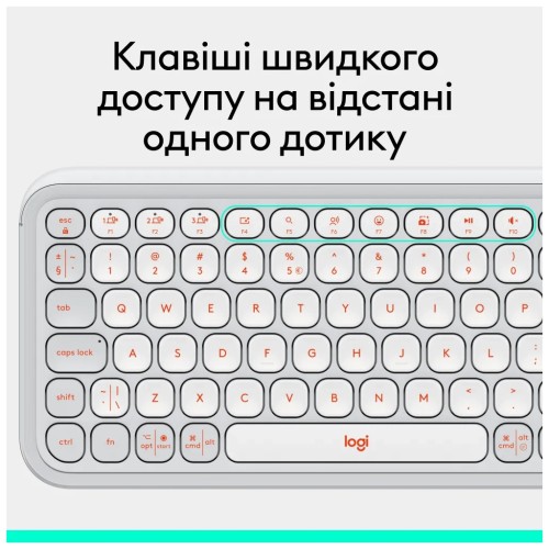 Клавіатура Logitech POP Icon Keys Bluetooth UA Off-White (920-013072)