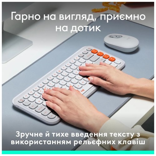 Клавіатура Logitech POP Icon Keys Bluetooth UA Off-White (920-013072)