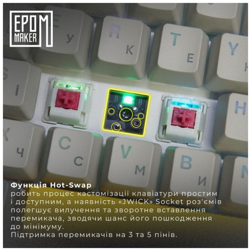 Клавіатура Epomaker EP64 60 Mulan Switch Hot-Swap RGB Wireless/Bluetooth/USB UA Black (EP64-B-M)