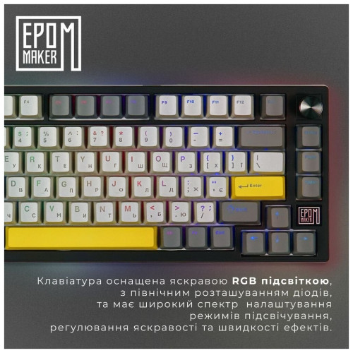 Клавіатура Epomaker TH80 SE 75 Flamingo Switch Hot-Swap RGB Wireless/Bluetooth/USB UA Black (TH80-SE-B-F)