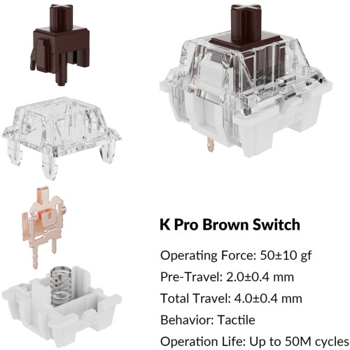 Клавіатура Keychron C1 Pro 87Key K pro Brown RGB QMK/VIA USB UA Black (C1PL3_KEYCHRON)