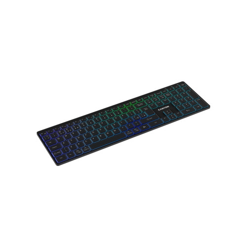 Клавіатура Canyon HKB-W11 Slim Dual Mode Wireless/Bluetooth RGB UA Black (CNS-HBTK11B)