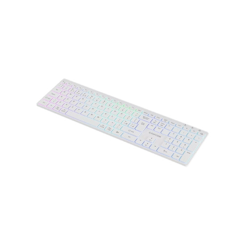 Клавіатура Canyon HKB-W11 Slim Dual Mode Wireless/Bluetooth RGB UA White (CNS-HBTK11W)