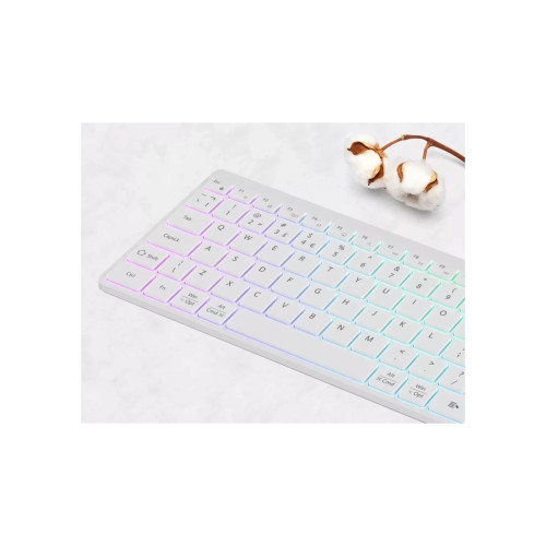 Клавіатура Canyon HKB-W11 Slim Dual Mode Wireless/Bluetooth RGB UA White (CNS-HBTK11W)