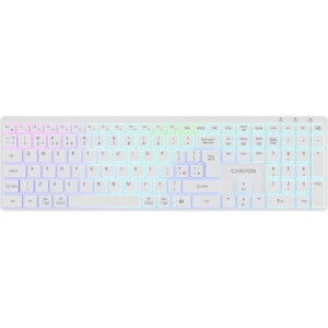 Клавіатура Canyon HKB-W11 Slim Dual Mode Wireless/Bluetooth RGB UA White (CNS-HBTK11W)