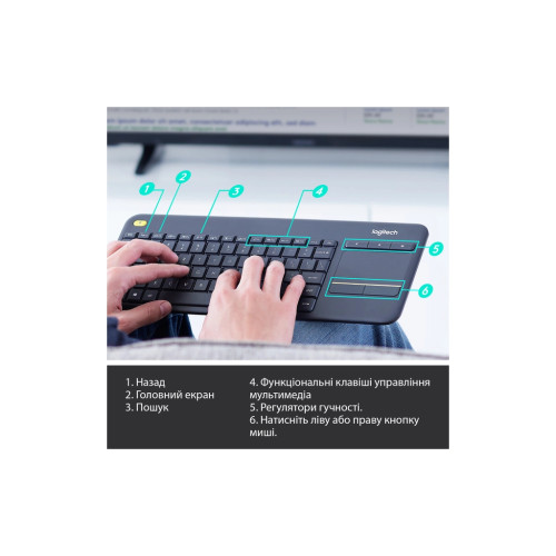 Клавіатура Logitech K250 Bluetooth/Wireless UA Graphite (920-013822)