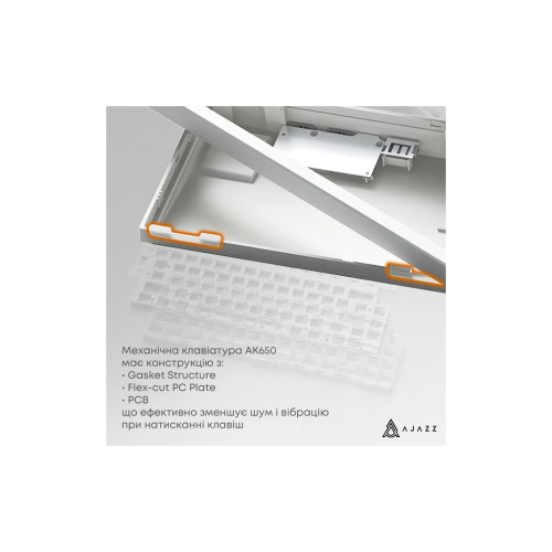 Клавіатура Ajazz AK650 Flying Fish Switch Purple RGB USB/Wireless/Bluetooth UA Purple (AK650-FF-PWB)
