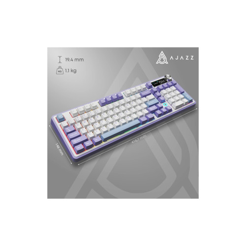 Клавіатура Ajazz AK980 Clear Sky Switch Purple RGB USB/Wireless/Bluetooth UA Purple (AK980-CS-PWB)