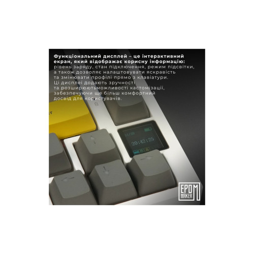 Клавіатура Epomaker AK820 Pro 75 Flying Fish Switch Hot-Swap RGB USB/Wireless/Bluetooth UA White (AK820-PRO-W-FF)