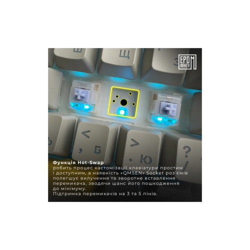 Клавіатура Epomaker AK820 Pro 75 Gift Switch Hot-Swap RGB USB/Wireless/Bluetooth/USB UA Black (AK820-PRO-B-G)