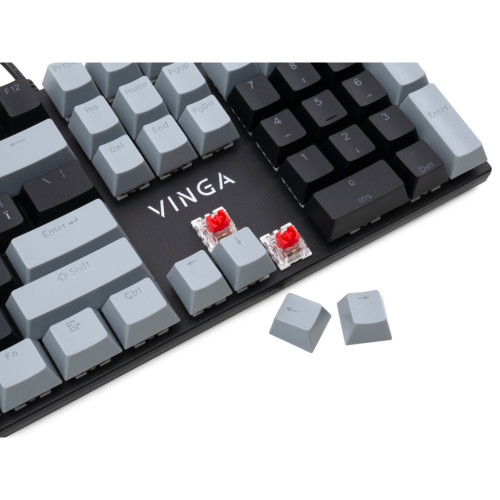 Клавіатура Vinga KBGM-090 LED Red Switch USB Grey/Black (KBGM-090R Grey/Black) Клавіатура Vinga KBGM-090 LED Red Switch USB Grey/Black (KBGM-090R Grey/Black)