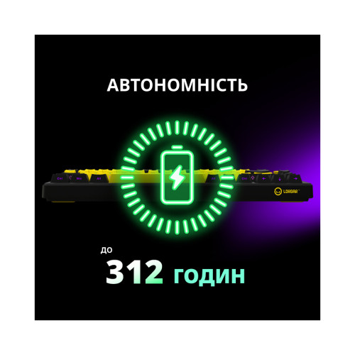 Клавіатура Lorgar KBP7075W Pro RGB Wireless/Bluetooth/USB UA Black/yellow (LRG-KBP7075W-YL-US)