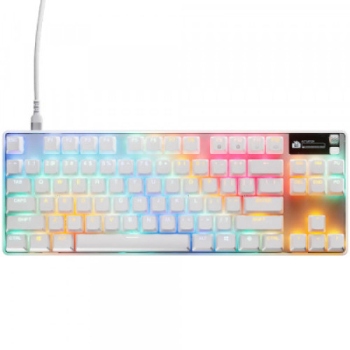 Клавіатура SteelSeries Apex Pro TKL Gen 3 HyperMagnetic OmniPoint 3.0 OLED USB UA White (64898)