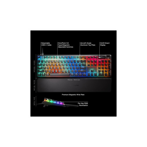 Клавіатура SteelSeries Apex Pro Gen 3 USB UA Black (64660)