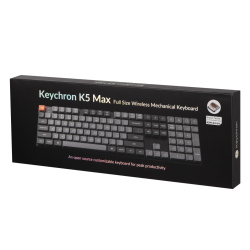 Клавіатура Keychron K5 Max Gateron MX 2.0 Brown White Led QMK Wireless/Bluetooth/USB-А UA Black (K5M-A3-UA)