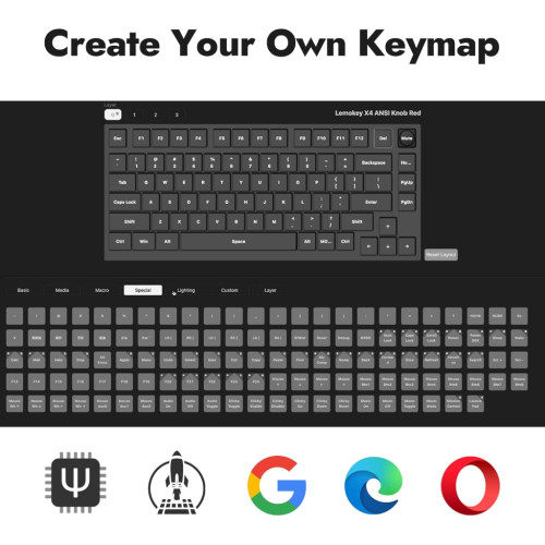 Клавіатура Lemokey Keychron X4 Red LED USB Black (X4-A1-UA)