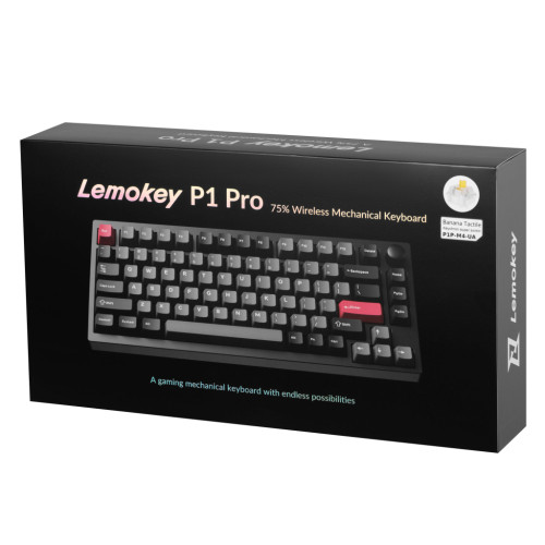 Клавіатура Lemokey P1 Pro Super Banana RGB Wireless/Bluetooth/USB Carbon Black (P1P-M4-UA)