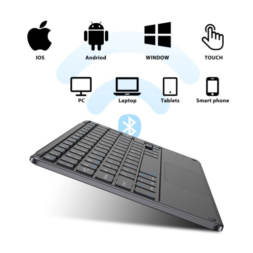 Клавіатура BeCover with TouchPad Bluetooth UA Black (713403)
