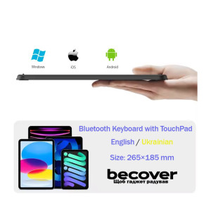 Клавіатура BeCover (265х185 мм) with TouchPad Bluetooth UA Black (713401)