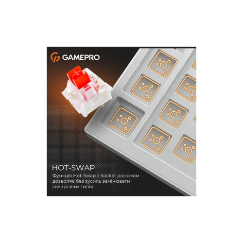 Клавіатура GamePro Genesis Infinity MK130BW Outemu Swithes USB White (MK130BW)