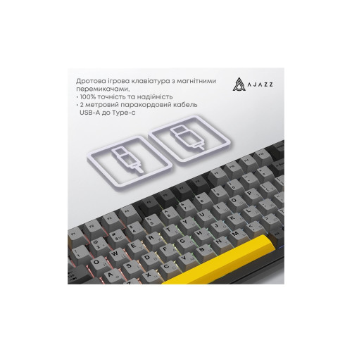 Клавіатура Ajazz AK820 MAX Magnetic Switch RGB USB Black (AK820MAX-WM-BGY) Клавіатура Ajazz AK820 MAX Magnetic Switch RGB USB Black (AK820MAX-WM-BGY)