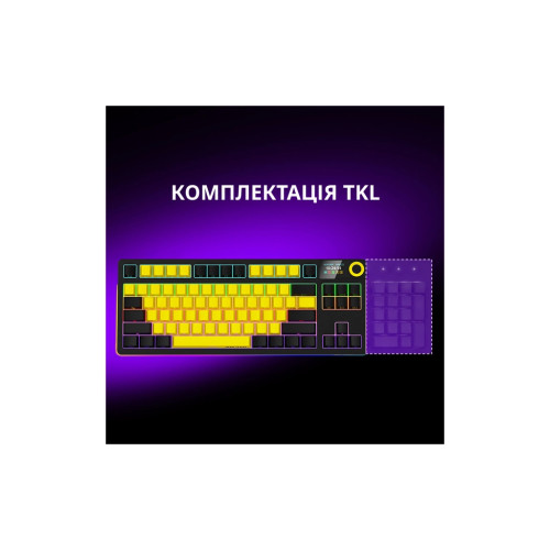 Клавіатура Lorgar KBP70TKLW Wireless TKL Mechanical Pro UA Black/Yellow (LRG-KBP70TKLW-YL-US)