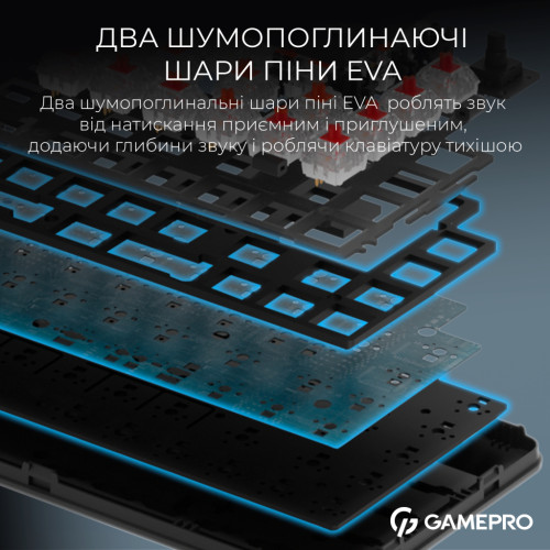 Клавіатура GamePro Asgard Valhalla MK210B Pro 65 RGB Wireless/Bluetooth/USB Black (MK210B Pro)