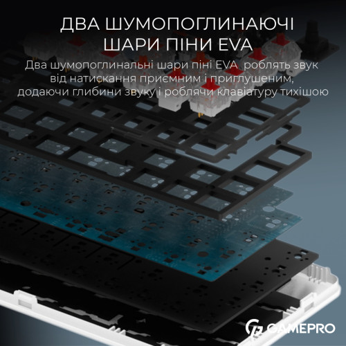 Клавіатура GamePro Asgard Valhalla MK210W Pro 65 RGB Wireless/Bluetooth/USB White (MK210W Pro)