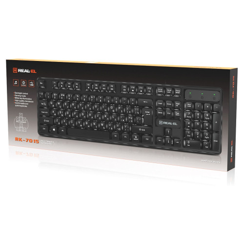 Клавіатура REAL-EL RK-7015 USB Black (EL123100049) Клавіатура REAL-EL RK-7015 USB Black (EL123100049)