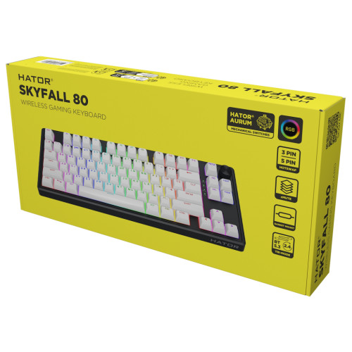 Клавіатура Hator Skyfall 80 Wireless Black/White (HTK3180UA)