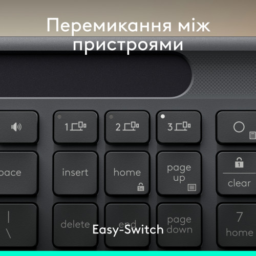 Клавіатура Logitech Slim Solar+ for Business Wireless/Bluetooth Graphite (920-013779)