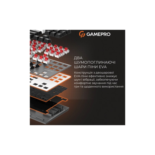 Клавіатура GamePro Genesis Joker Pro MK124G Pro Outemu Red Switch Wireless/Bluetooth/USB UA Gray (MK124G Pro)