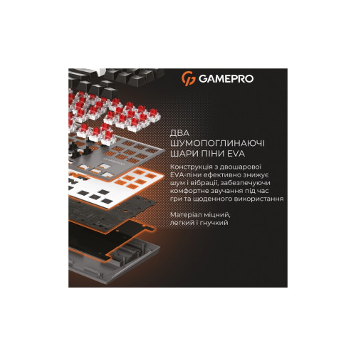Клавіатура GamePro Genesis Joker MK124G Outemu Red Switch USB UA Gray (MK124G)