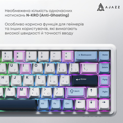 Клавіатура Ajazz AK680 MAX Magnetic Switch RGB USB White (AK680-M-BWD-AW) Клавіатура Ajazz AK680 MAX Magnetic Switch RGB USB White (AK680-M-BWD-AW)