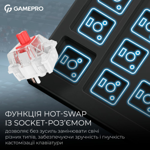 Клавіатура GamePro Asgard Ragnar Wireless/Bluetooth/USB UA Black (MK285BK)