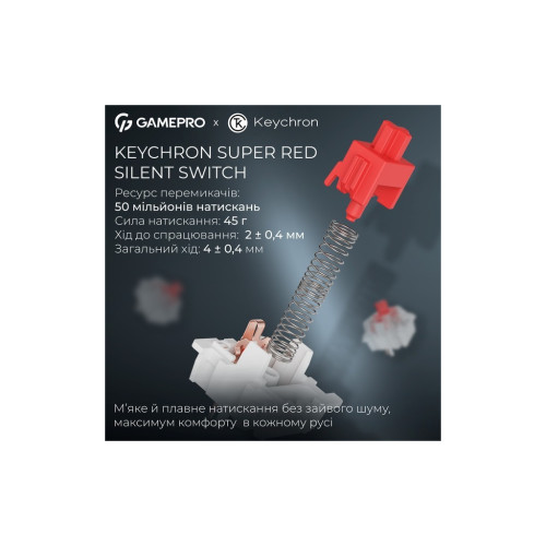 Клавіатура GamePro Asgard Yord Wireless/Bluetooth/USB UA Blue (MK266BL)