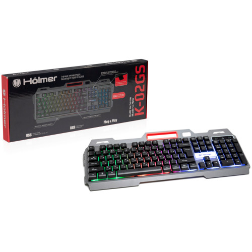 Клавіатура Hölmer K-02GS RGB Backlight USB UA Black (K-02GS)