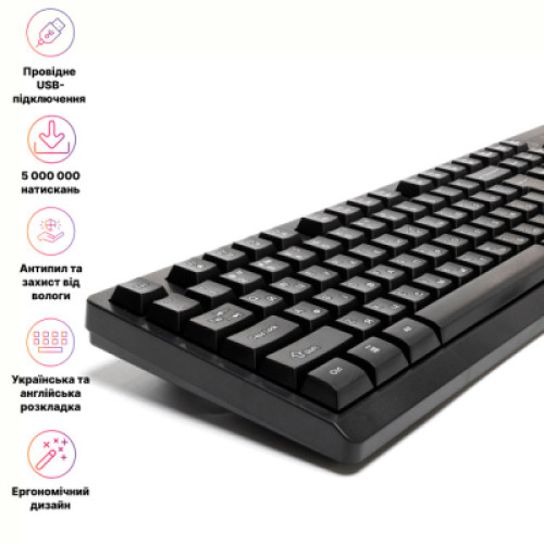 Клавіатура Hölmer K-02OF USB UA Black (K-02OF)