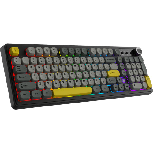 Клавіатура Ajazz AF98 Plus Wireless/Bluetooth/USB UA Black/Grey/Yellow (AF98-PLUS-BGY)