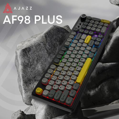 Клавіатура Ajazz AF98 Plus Wireless/Bluetooth/USB UA Black/Grey/Yellow (AF98-PLUS-BGY)
